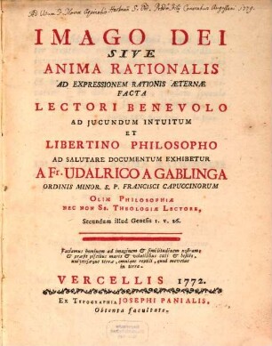 Imago dei Anima rationalis