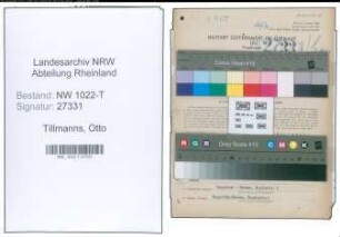 Entnazifizierung Otto Tillmanns , geb. 27.09.1896 (Vertreter)