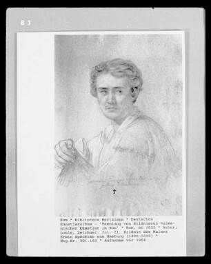 Deutsches Künstleralbum: Sammlung von Bildnissen Germanischer Künstler in Rom — fol. 21: Bildnis des Malers Erwin Speckter aus Hamburg (1806-1835)