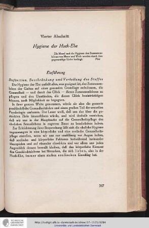 Vierter Abschnitt. Hygiene der Hoch-Ehe