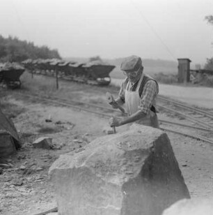 Steinbrucharbeiter in Horka : Skałar w Hórkach; Horki / Horka