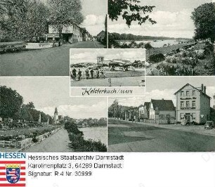 Kelsterbach, Einzelansichten / Ansichten Mainufer, Fremdenpension, Flughafen und Ortsstraße