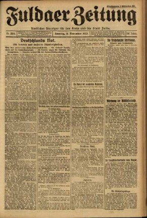 Ausgabe vom Sonntag, den 11. November 1923.