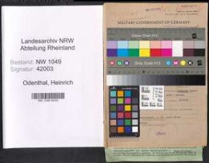 Entnazifizierung Heinrich Odenthal , geb. 22.07.1904 (Buchhalter)