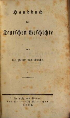 Handbuch der Teutschen Geschichte