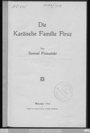 Die karäische Famile Firuz