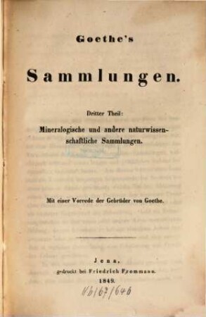 Goethe's Kunstsammlungen, 3