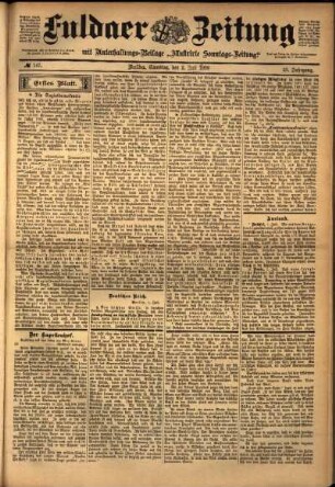 Erste Ausgabe vom Samstag, den 02. Juli 1898.