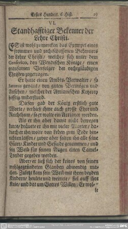 VI. Standhafftiger Bekenner der Lehre Christi