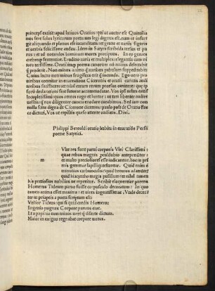Philippi Beroaldi oratio habita in enarratione Persii poete Satyrici.