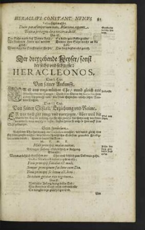 Der dreyzehende Keyser/ sonst der sechs und sechzigste: Heracleonos.