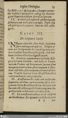 Caput III. De Scriptura Sacra