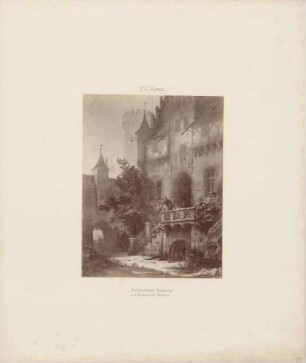 "Altdeutsche Burghof aus fränkischen Motiven" (Gemälde von Friedrich Carl Mayer)