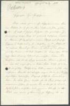 Brief von Wilhelm Julius Behrens an Unbekannt