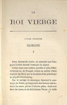 Le roi vierge : roman contemporain