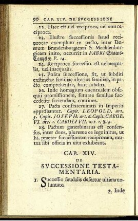Cap. XIV. De successione testamentaria.