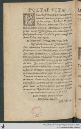 Poetae Vita.