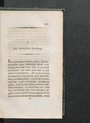 I. Die schwächliche Erziehung