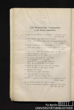 Lina Morgensterns Wandsprüche in den Berliner Volksküchen.