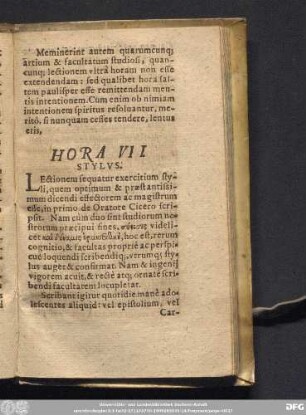 Hora VII. Stylus.