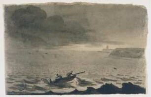 Küstenlandschaft bei aufziehendem Sturm