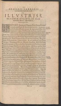 Georgii Fabricii Chemnicensis De Illustriss. Saxoniae Ducibus Et Electoribus Imperii, Enarratio.