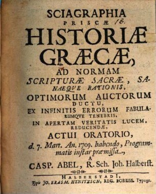Sciagraphia priscae historiae Graecae
