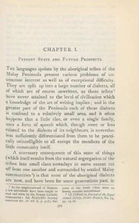 Chapter I. Present state and future prospects
