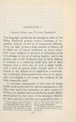 Chapter I. Present state and future prospects