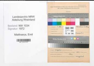 Entnazifizierung Emil Matthaeus , geb. 01.05.1910 (Stabsfeldwebel)