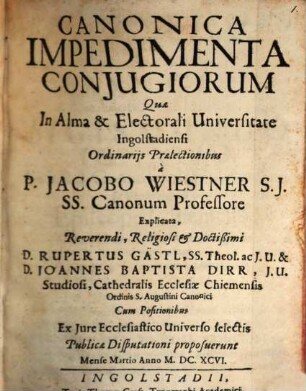 Canonica Impedimenta Conjugiorum