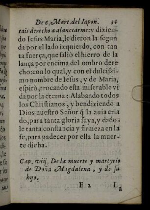 Cap. viij. De la muerte y martyrio de Doña Magdalena ...