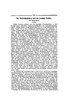 Der Volksschullehrer und die deutsche Kultur : (Schluß)