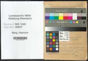 Entnazifizierung Heinrich Berg , geb. 15.08.1905 (Angestellter)