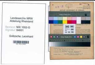 Entnazifizierung Leonhard Goltzsche, geb. 19.07.1891 (Modellbauer)