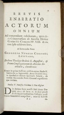 Brevis Enarratio Actorum Omnium [...]