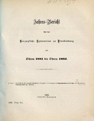 Die Stellung der naturwissenschaftlichen Unterricht's im Lehrplane des Gymnasiums