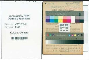 Entnazifizierung Gerhard Kuipers , geb. 07.12.1908 (Schneider)