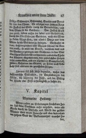 V. Kapitel. Algemeine Heilung