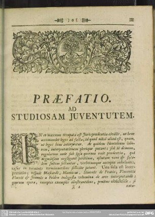 Praefatio. Ad Studiosam Iuventutem