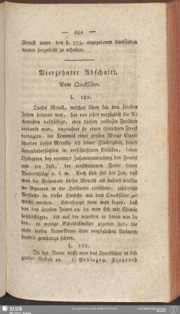 Vierzehnter Abschnitt. Vom Quecksilber