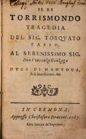 Il re Torrismondo : tragedia