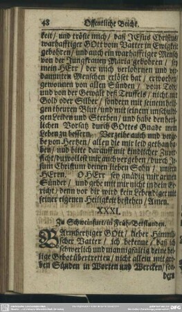 XXXI. Zu Schweinfurt, in Früh-Betstunden