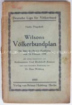 Dokumentation über die Entstehung des Völkerbundes