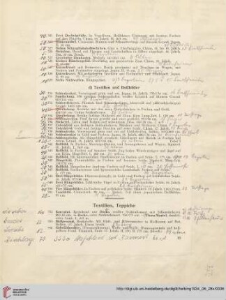 Textilien, Teppiche (Nr. 352-361)