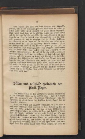 Sitten und religiöse Gebräuche der Adeli-Neger