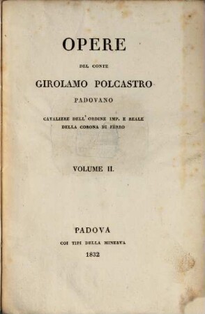Opere del Conte Girolamo Polcastro, 2