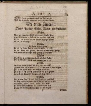 Der dritte Auftritt. Cyrus, Taxilus, Solon, Mysus, die Soldaten.