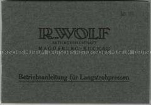 Bedienungsanleitung für Langstrohpressen