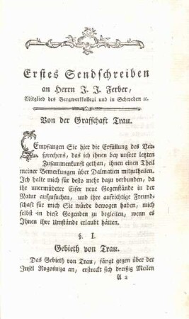 § I. Gebieth von Trau.